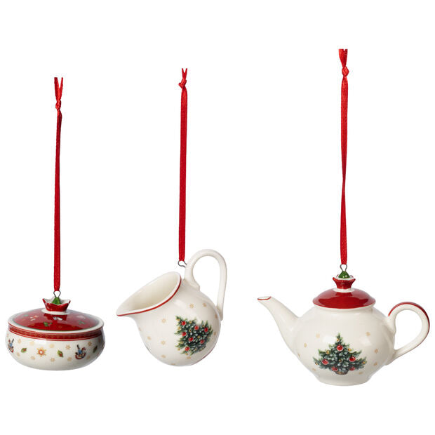 Set 3 addobbi natalizi Toy's Delight Villeroy & Boch in porcellana decorata