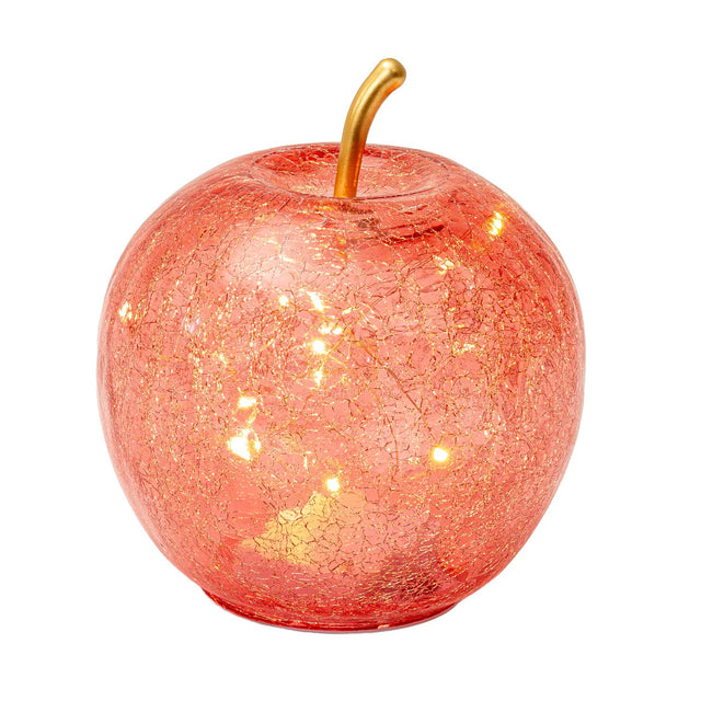 Mela decorativa Palais Royal in vetro fucsia con luce LED 17 cm