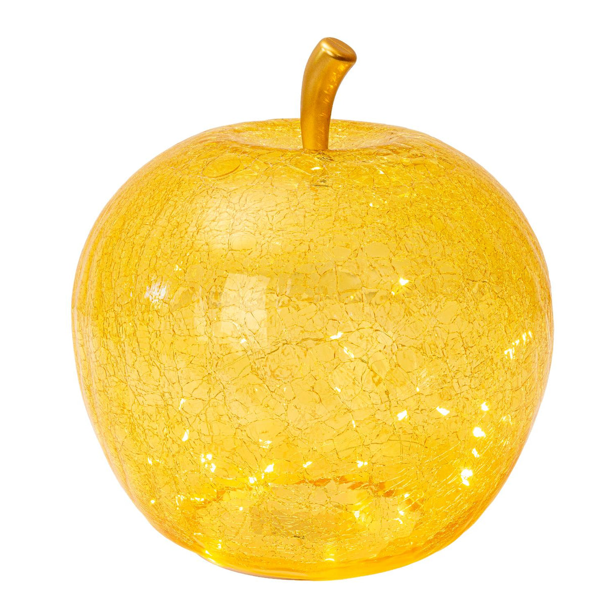 Mela decorativa Palais Royal in vetro giallo con luce LED 30 cm