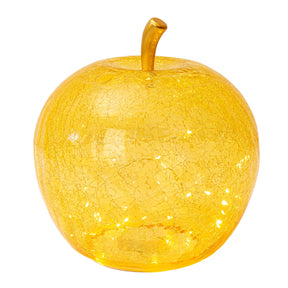 Mela decorativa Palais Royal in vetro giallo con luce LED 30 cm