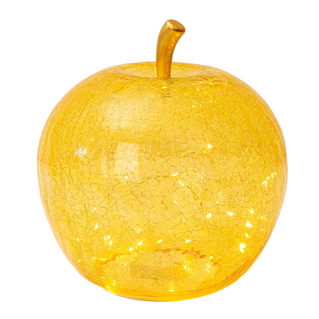 Mela decorativa Palais Royal in vetro giallo con luce LED 30 cm