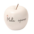 Mela decorativa Sposo Palais Royal in resina bianca opaca 10,5 cm