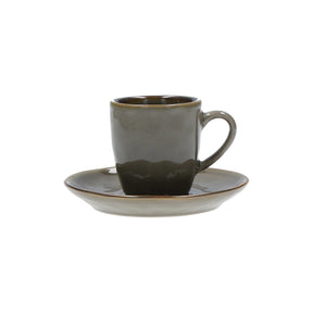 Tazzina caffè Rose & Tulipani in ceramica con bordo oro 90 cc