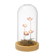 Cupola con fiori di loto Palais Royal in vetro e base legno LED 17 cm