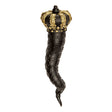 Cornetto portafortuna Palais Royal in resina nera con dettagli oro 25 cm