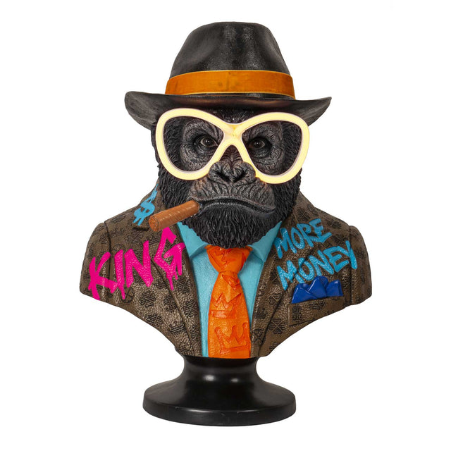 Busto Gorilla Frank Palais Royal in resina con illuminazione LED 43 cm