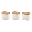 Set 3 barattoli Tierra Guzzini in plastica riciclata con coperchio in bamboo