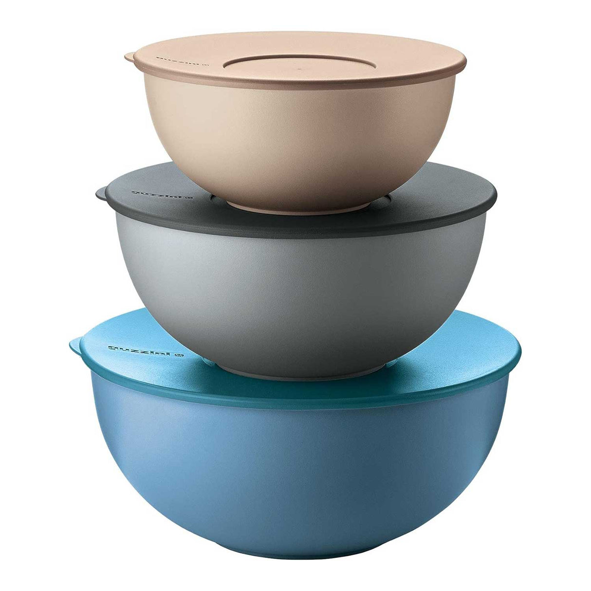 Set 3 contenitori Everywhere Guzzini in plastica con coperchio trasparente