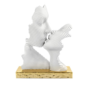 Scultura Bacio Bongelli Preziosi in resina finitura oro 15x16 cm