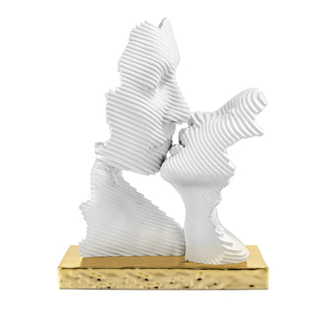 Scultura Bacio Bongelli Preziosi in resina finitura oro 15x16 cm