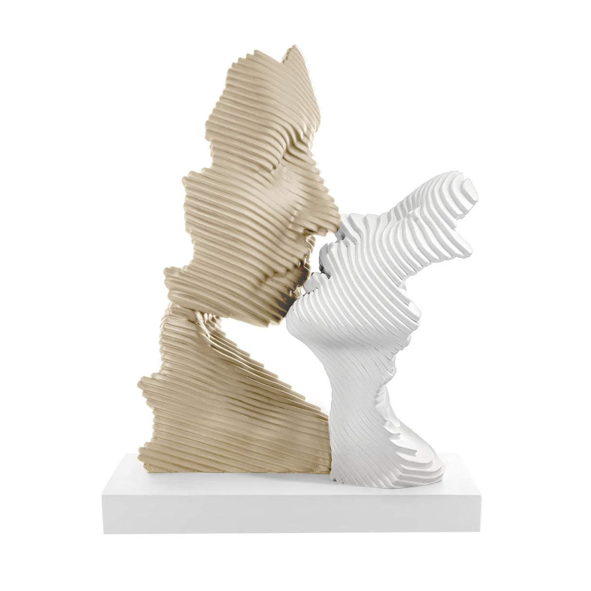 BONGELLI PREZIOSI Scultura Bacio Stilizzata 16x29cm Nocciola Bianca