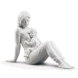 Scultura L'Amore di una Madre Lladrò in porcellana lucida 25x36 cm