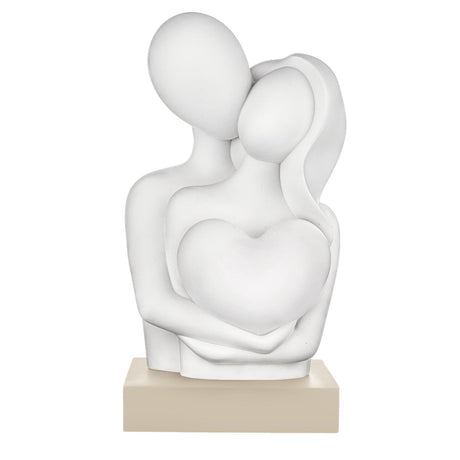 Scultura Coppia Abbraccio Bongelli Preziosi in resina color nocciola 13,5 cm