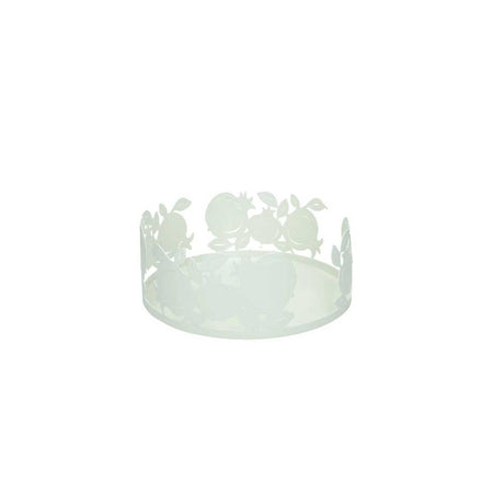 Portapiatti Melograno Brandani in metallo bianco 24x9 cm