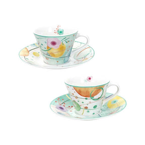 Set 2 tazze tè Bollicine Brandani in porcellana bianca 200 ml