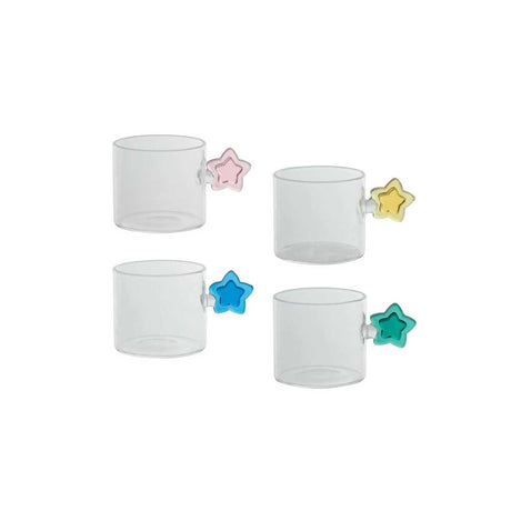 Set 4 tazzine caffè Stella Brandani in vetro colorato 120 ml