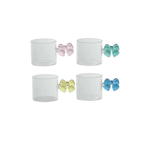 Set 4 tazzine caffè Fiocco Brandani in vetro trasparente 120 ml