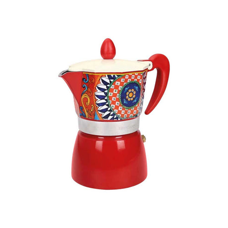 Caffettiera Teresa Brandani in alluminio rosso 3 tazze