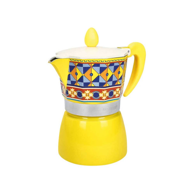 Caffettiera Filomena Brandani in alluminio giallo 3 tazze