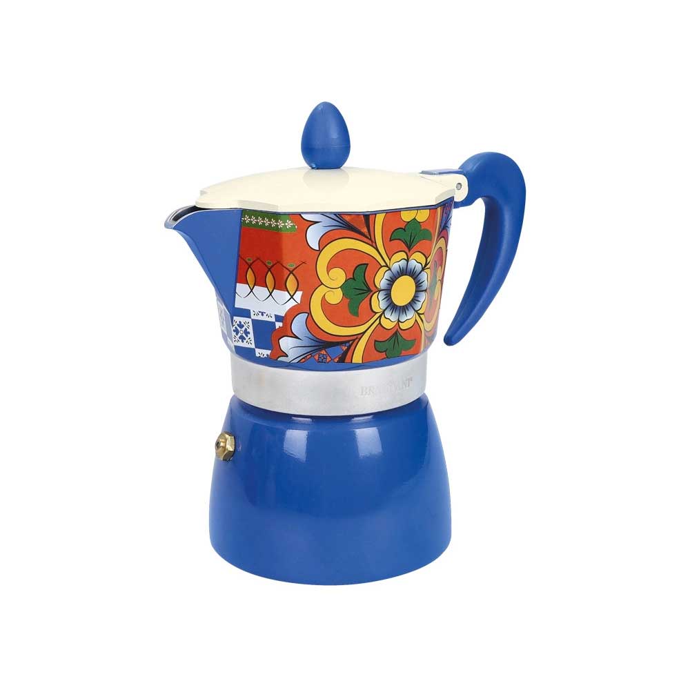 Caffettiera Rosalia Brandani in alluminio blu 3 tazze