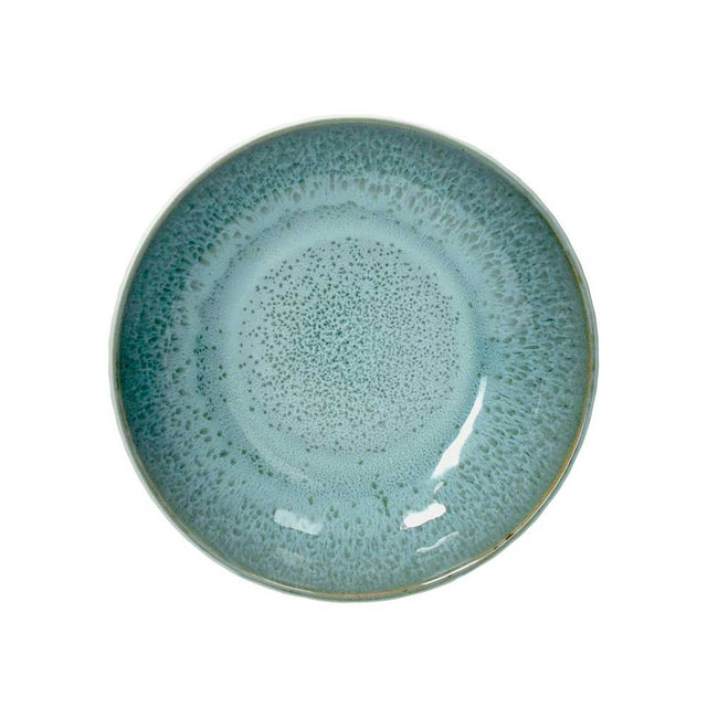 Piatto piano Brandani linea Melange in stoneware acquamarina 28,5 cm