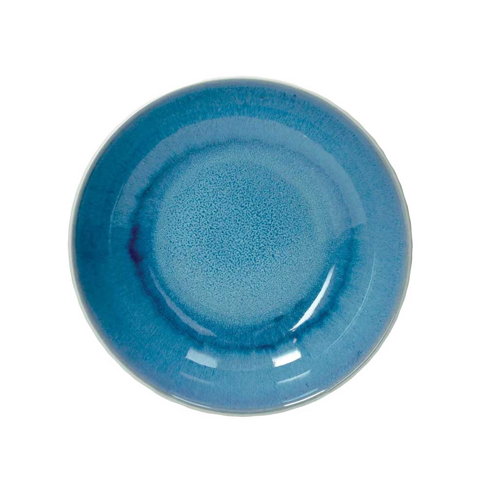 Piatto piano Brandani Melange Bluette in stoneware blu 28,5 cm