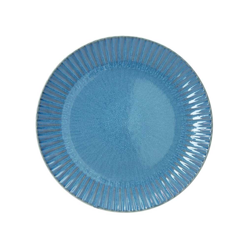 Piatto fondo Melange Bluette Brandani in stoneware blu 20,5 cm