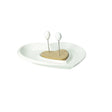 Antipastiera Love Brandani in porcellana decorata e bamboo 23x22,5 cm