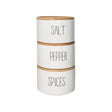 Set 3 barattoli spezie Brandani in dolomite con tappo in bamboo