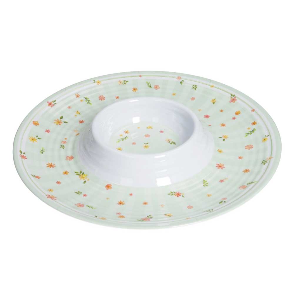 Antipastiera Polline Brandani in melamina verde design a nido d'ape 36,5 cm