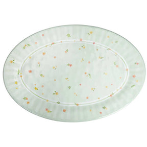 Vassoio ovale Polline Brandani in melamina verde motivo nido d'ape 50x35 cm