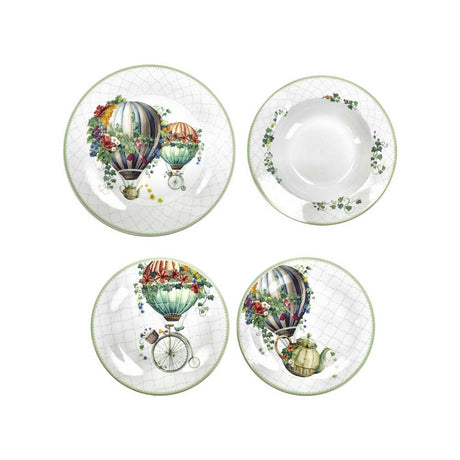 Servizio piatti Wonderland Brandani in porcellana bianca 18 pezzi