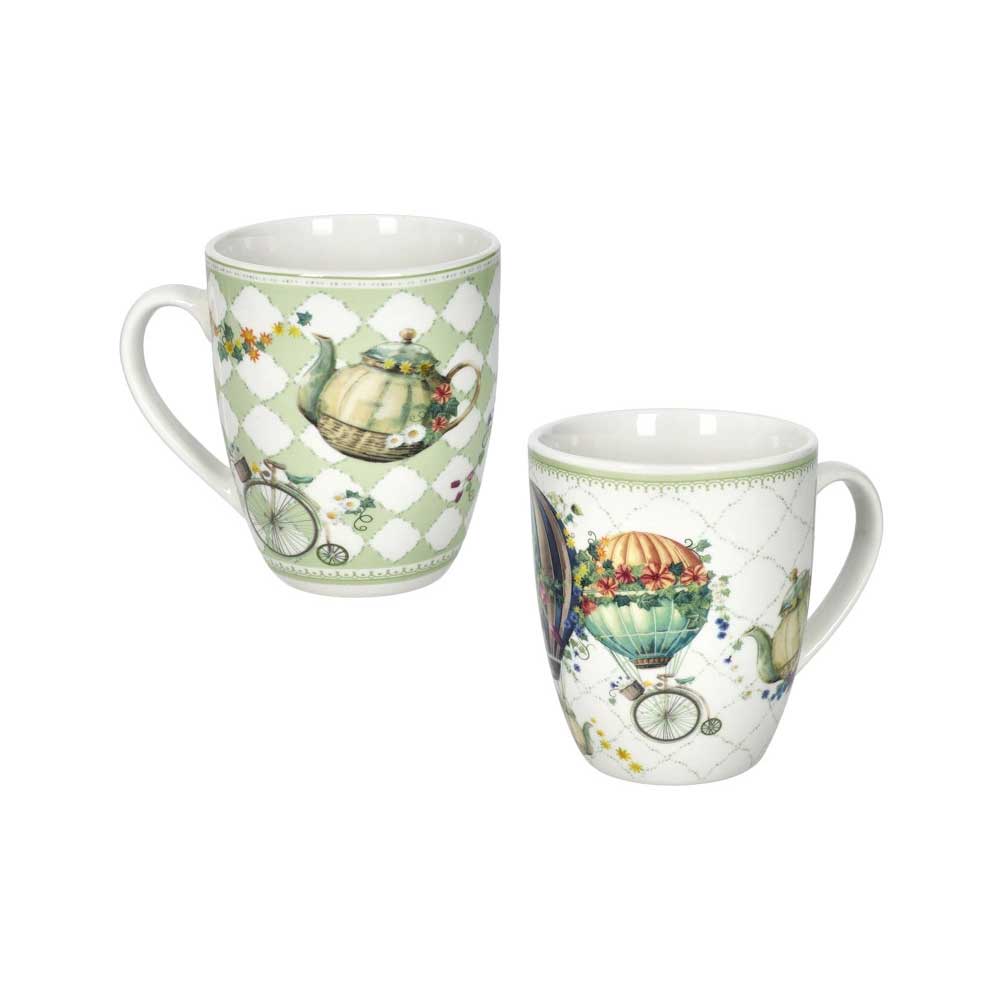 Set 2 tazze mug Brandani in porcellana fine 350 ml design elegante