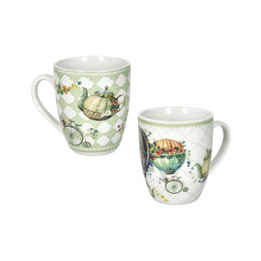 Set 2 tazze mug Brandani in porcellana fine 350 ml design elegante