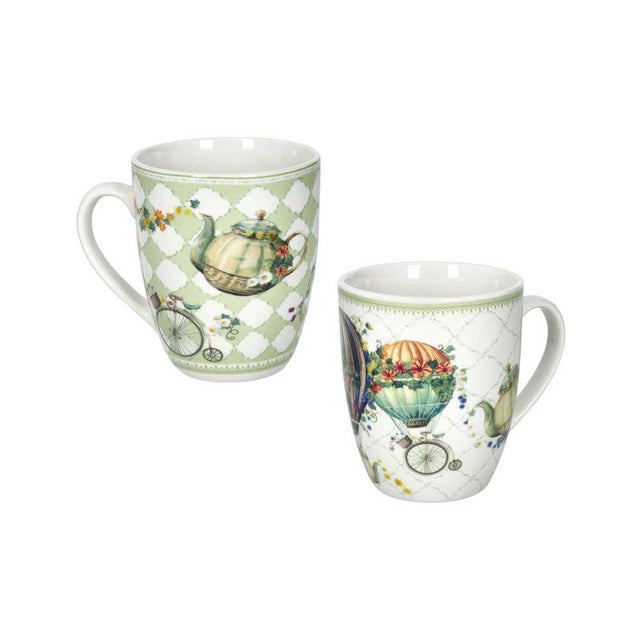 Set 2 tazze mug Brandani in porcellana fine 350 ml design elegante