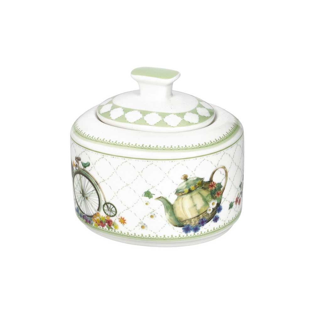 Zuccheriera Wonderland Brandani in New Bone China decorata 10x9,5 cm