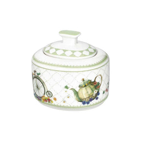Zuccheriera Wonderland Brandani in New Bone China decorata 10x9,5 cm