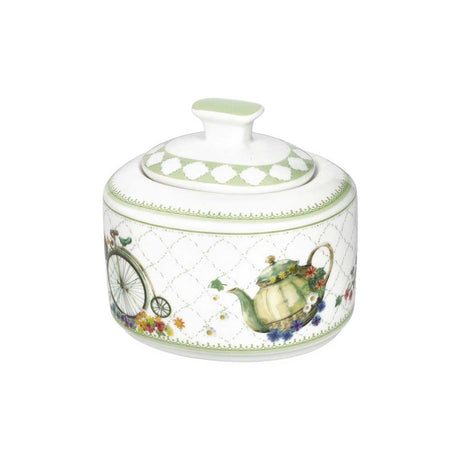 Zuccheriera Wonderland Brandani in New Bone China decorata 10x9,5 cm