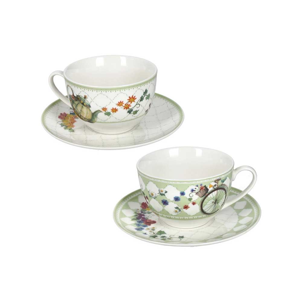 Set 2 tazze tè Wonderland Brandani in New Bone China 200 ml