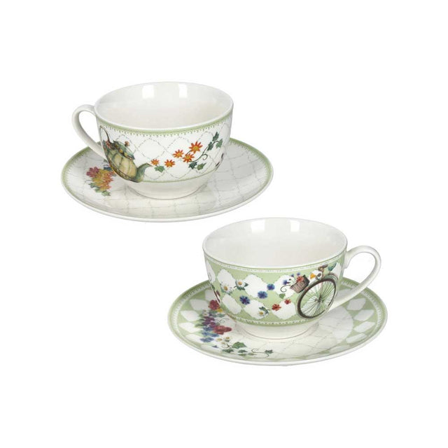 Set 2 tazze tè Wonderland Brandani in New Bone China 200 ml