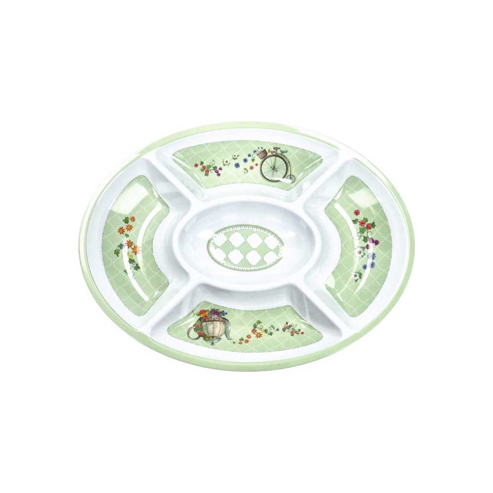 Antipastiera ovale Brandani in melamina decoro Wonderland 33x25 cm