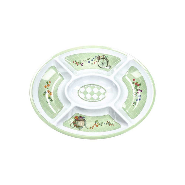 Antipastiera ovale Brandani in melamina decoro Wonderland 33x25 cm