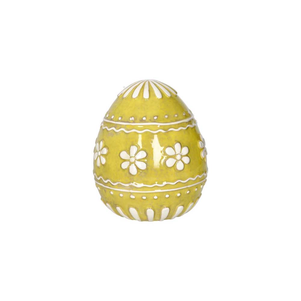 Uovo Buonafortuna Brandani in dolomite colore giallo 15 cm