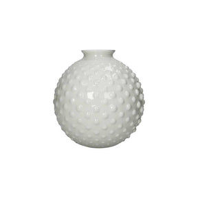 Vaso Bolle Brandani in vetro avorio lavorato a mano 21x22 cm