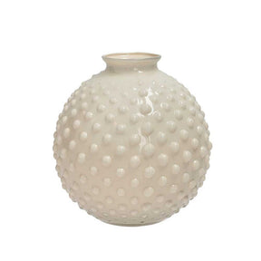 Vaso Bolle Brandani in vetro avorio con texture a bolle 16x17 cm