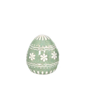 Uovo decorativo Brandani in dolomite verde altezza 12 cm