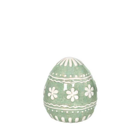 Uovo decorativo Brandani in dolomite verde altezza 12 cm
