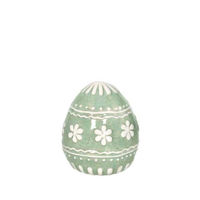 Uovo decorativo Brandani in dolomite verde altezza 12 cm