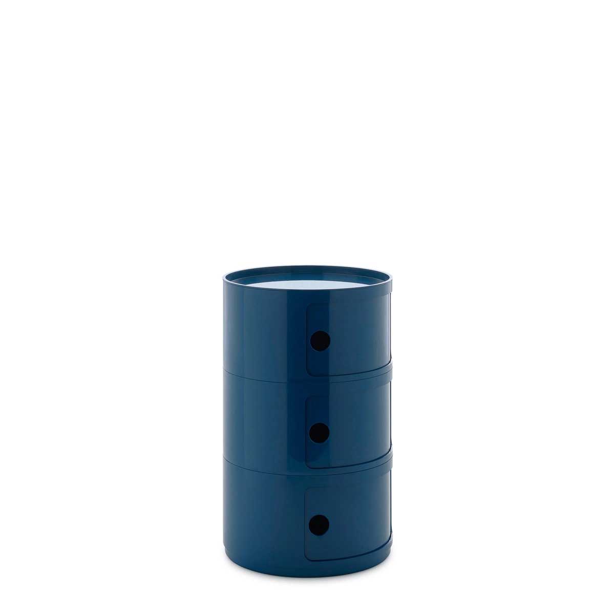 KARTELL Componibili New Big Contenitore 3 Cassetti 42x69,5cm Blu Lucido