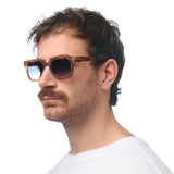 OKKIA Giovanni Occhiali da Sole Unisex Soft Touch Sahara Havana Lenti Verdi